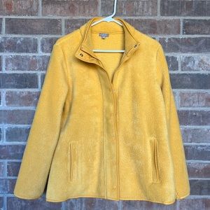 Talbots Snap Placket Cozy Sherpa Jacket, Goldfinch